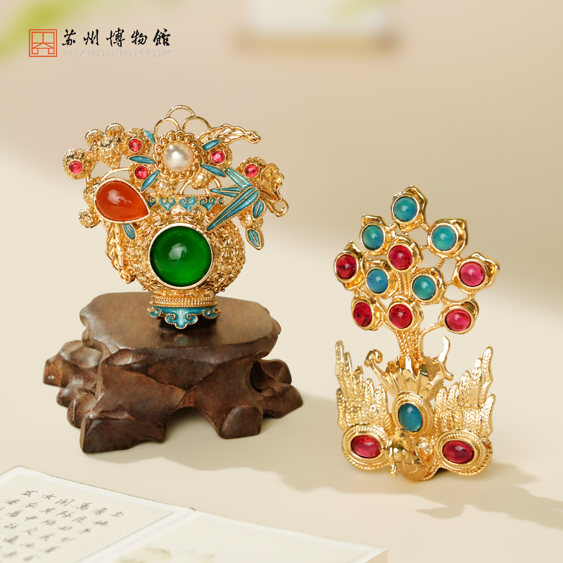 苏州博物馆嵌彩鎏金冰箱贴