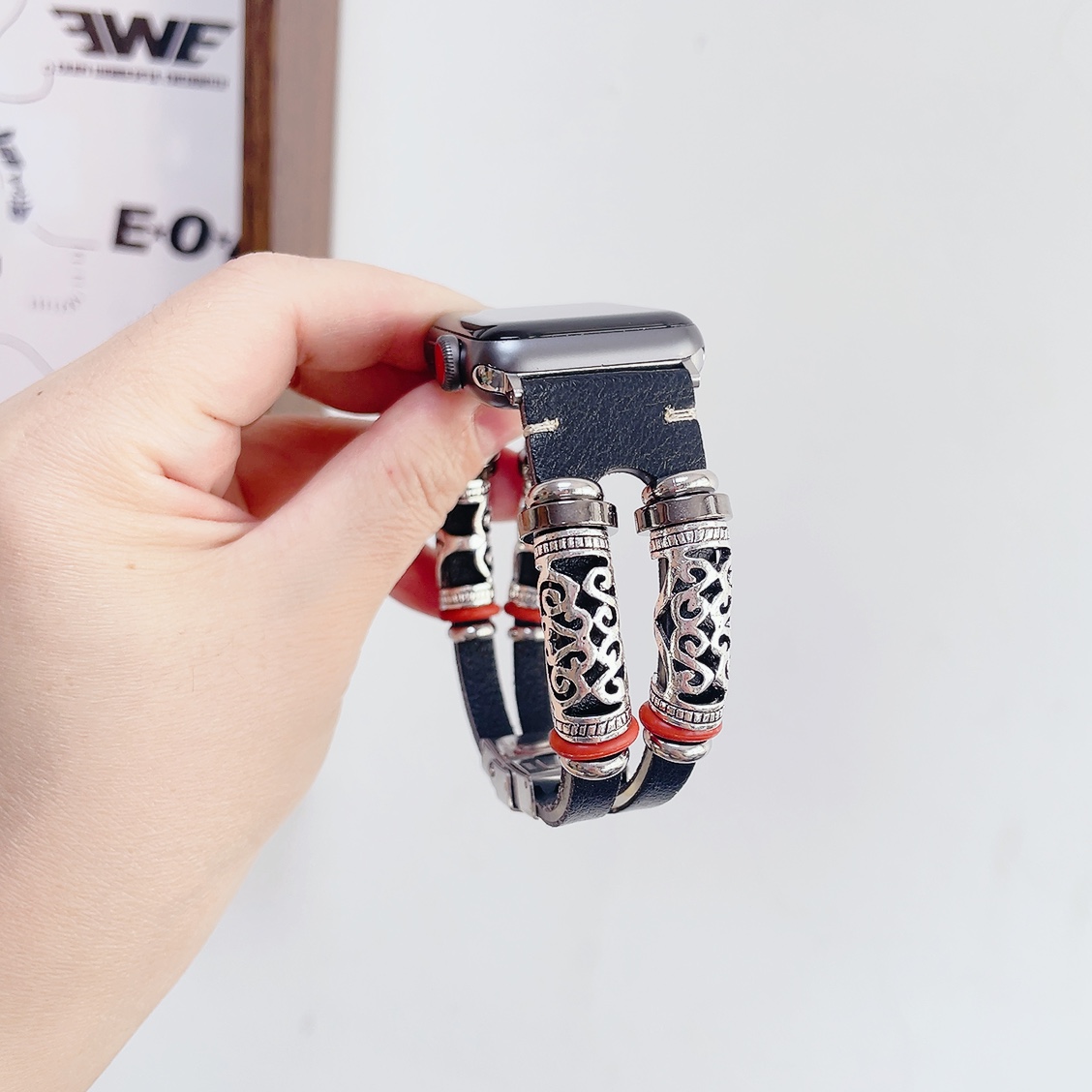 新中式复古编织手绳适用OPPO表带