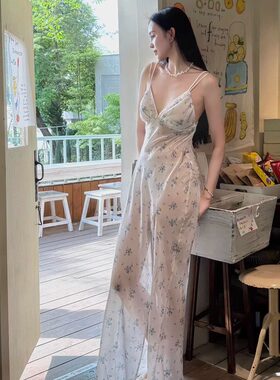 睡裙女高级感V领吊带长款睡衣