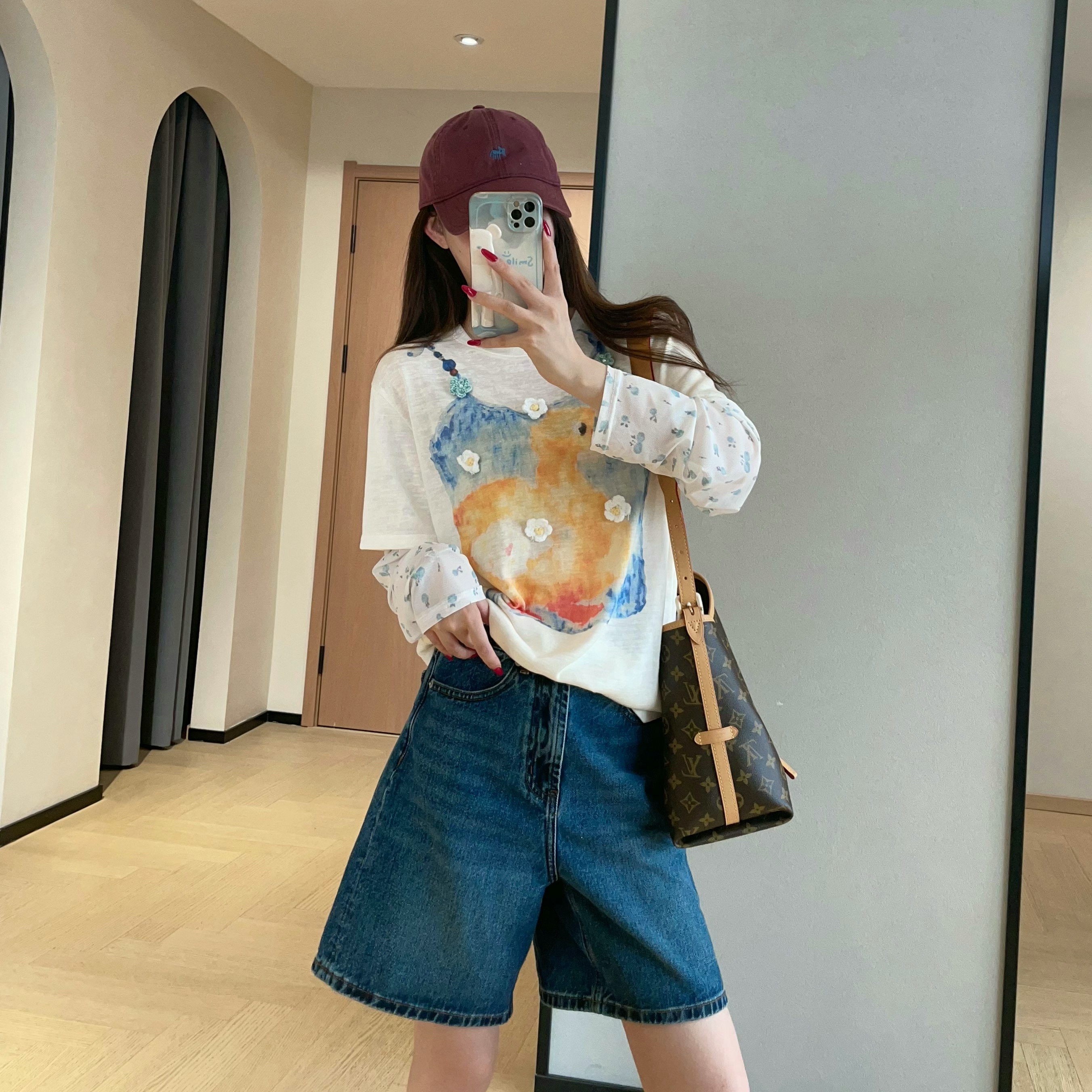 WTHEONE设计感轻薄凉感防晒空调衫宽松假两件长袖T恤女2026新款夏