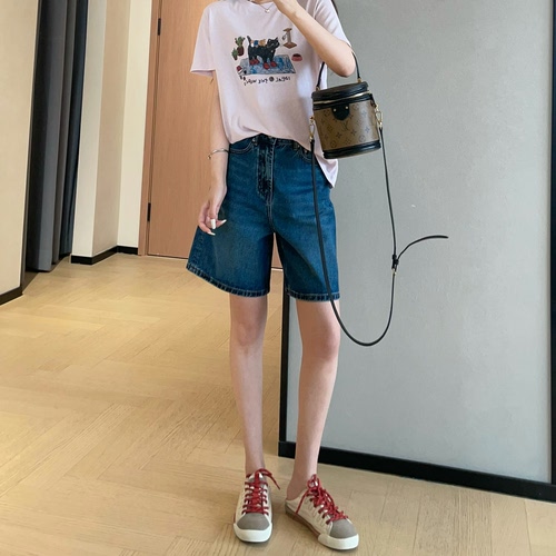 复古怀旧水洗全棉显瘦牛仔短裤