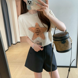 WTHEONE元气减龄小象热气球印花凉感透气天丝短袖T恤女2026新款夏