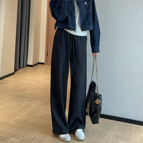 WTHEONE显瘦神裤醋酸天丝爽滑垂坠高腰直筒阔腿休闲裤子女2025春