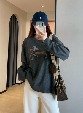 高定磨毛面料舒服腊肠小狗长袖T
