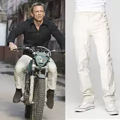 Uncle Dan's White Pants for Men, Spring and Autumn Pants, Five-Pocket Work Casual Pants, Pure Cotton with Slight Stretch, 2025 Alternative Model