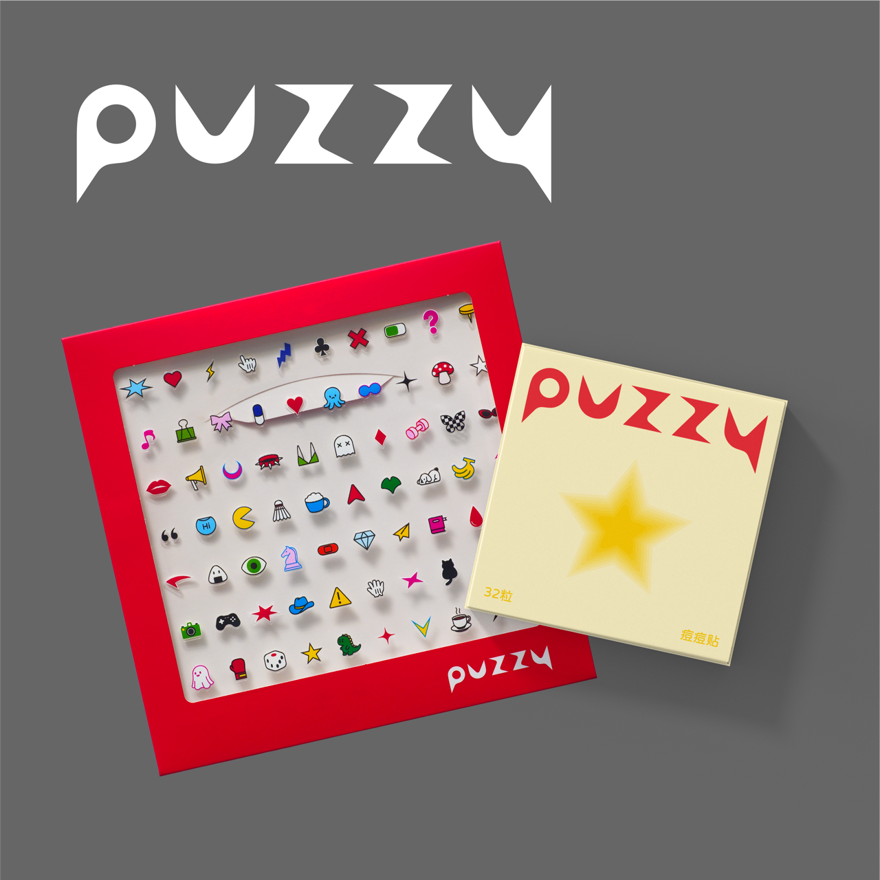 Puzzy彩色痘痘贴+美甲贴纸组合套装