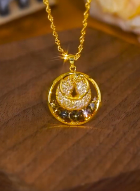 2025新款时尚百搭气质咖色水晶项链女轻奢高级感独特锁骨链颈链