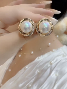 雍容华贵珍珠耳钉高级网红爆款气质轻奢个性925银针耳环耳坠耳饰