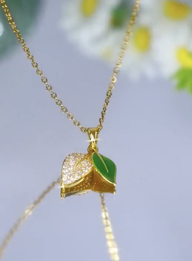 高级感青枝绿叶双层吊坠项链