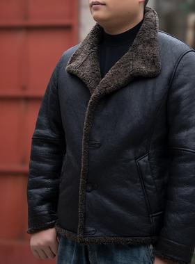 25107冬季皮毛一体男士原生态保暖复古重水洗皮草上衣
