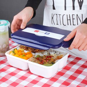 乐亿多饭盒微波炉加热上班族塑料饭盒学生专用轻便分格便当盒餐盒