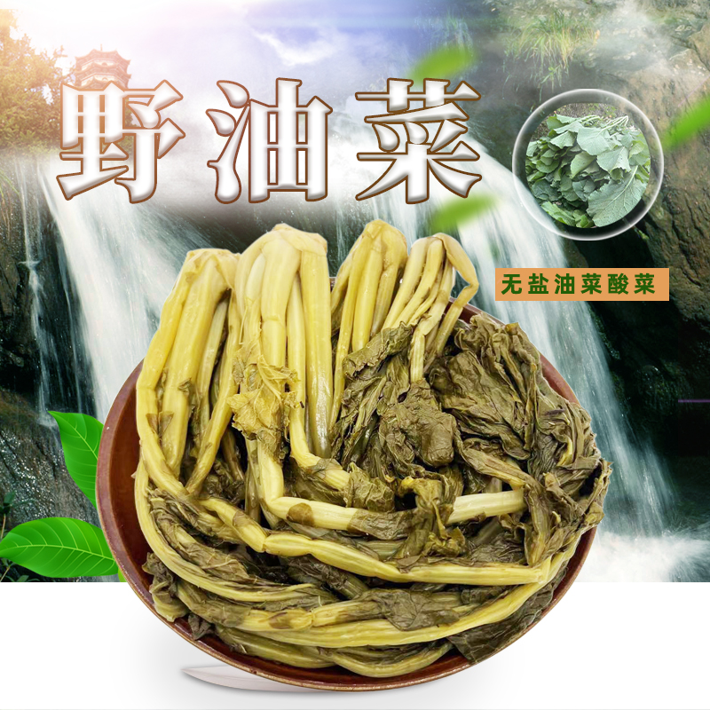 新鲜野油菜酸菜浆水菜陕西安康岚皋特产农家自制泡菜开胃下饭菜