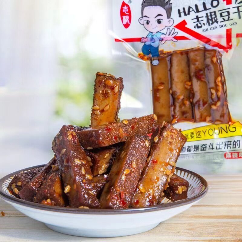岚皋香辣豆腐干片小零食明主志根卤香干五香豆干块休闲辣味零食