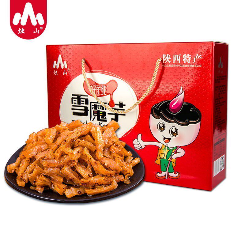 岚皋烛山魔芋干礼盒休闲小零食盒装麻辣香辣素毛肚陕西安康特产