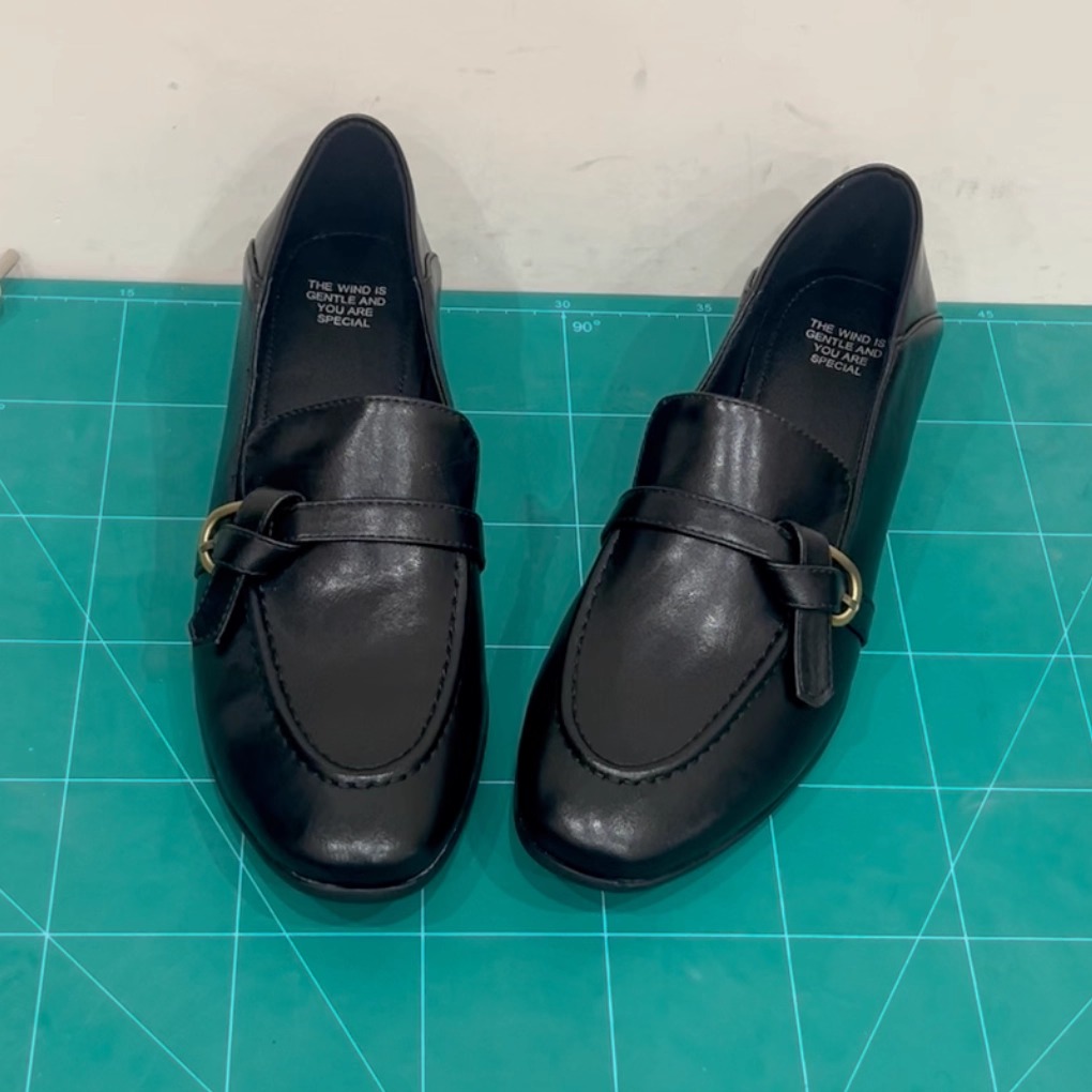 低跟乐福鞋单鞋小皮鞋牛皮圆头