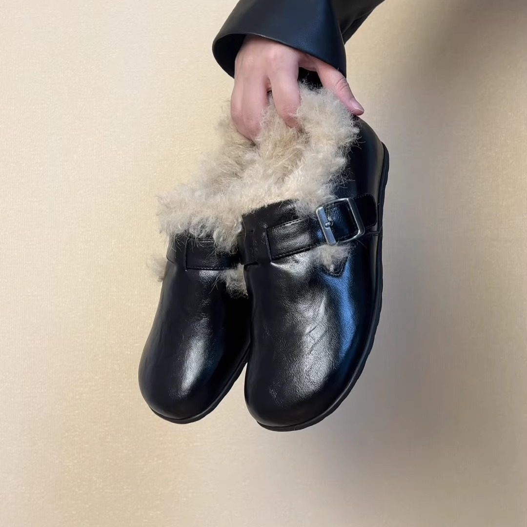 RubyL/2cm软底休闲牛皮低跟加绒勃肯毛毛鞋复古圆头皮带扣单鞋女,女鞋,勃肯鞋/软木鞋,淘宝优惠券,粉丝福利购,淘宝优惠卷