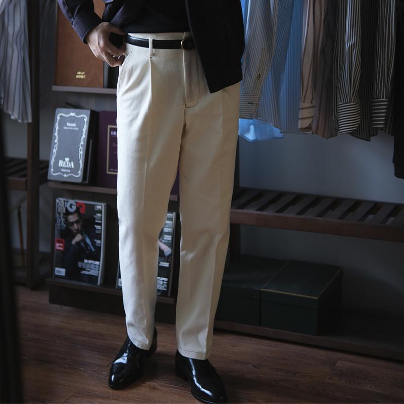 leo复古好莱坞白色牛仔裤全棉