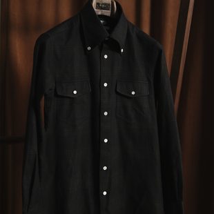 衬衣 高级感内搭休闲纯棉格子磨毛长袖 Leo秋冬保暖法兰绒衬衫 男士