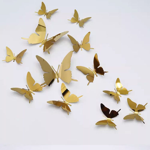 不锈钢金属镂空蝴蝶墙贴客厅卧室立体家居婚庆场景悬挂布置装饰品