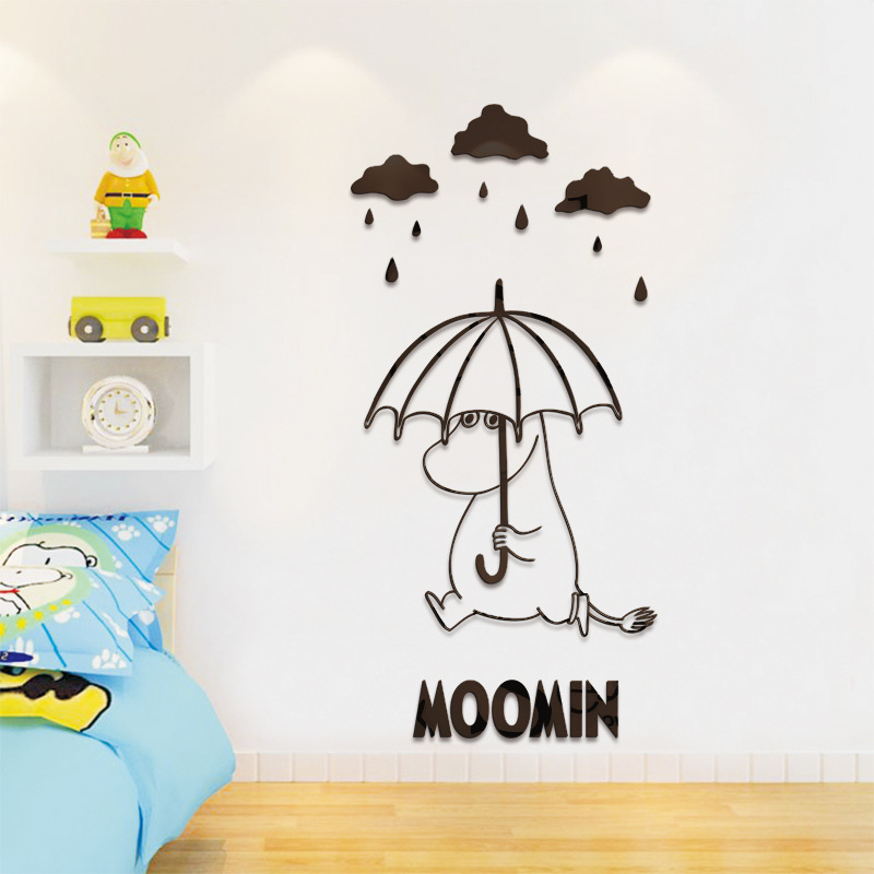 moomin姆明3D立体亚克力墙贴卡通儿童房餐厅酒店房间墙壁装饰贴画图片