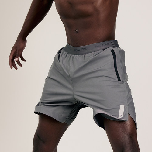 Blessed Folks25新款速干透气轻薄橡筋腰围弹力男女同款运动短裤