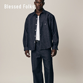 套装 BlessedFolks25年秋冬美式 复古丹宁宽松休闲男牛仔外套牛仔裤