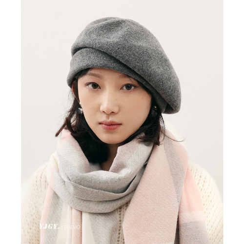 印计谷羽羊毛堆堆帽女韩版日系
