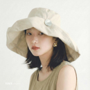 印计谷羽遮阳防晒帽子女2026年春夏季新款百搭防紫外线大檐渔夫帽