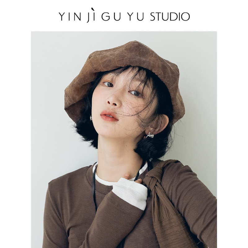 香云纱针织双面戴贝雷