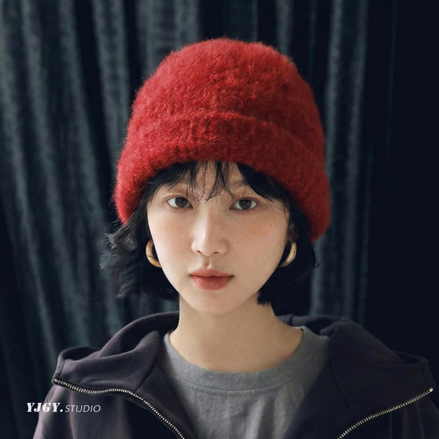 印计谷羽 原创新年红羊毛针织帽子女秋冬保暖护耳显脸小毛线帽子,服饰配件/皮带/帽子/围巾,帽子,淘宝优惠券,粉丝福利购,淘宝优惠卷