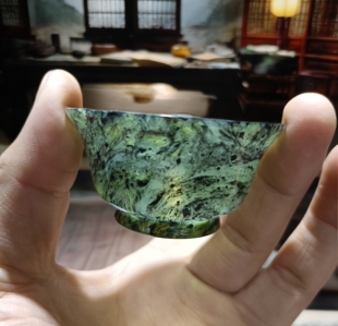 静云轩夜光杯祁连玉酒泉特产非物质文化遗产传统精品大号茶碗杯