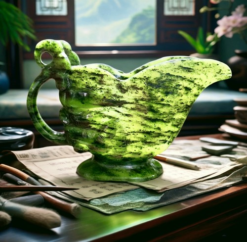 天然玉石手工雕刻仿古杯