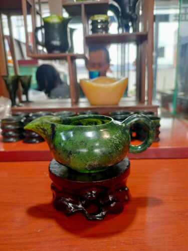 静云轩夜光杯公道杯正品祁连玉天然玉石手工雕刻玉石公道杯分茶器