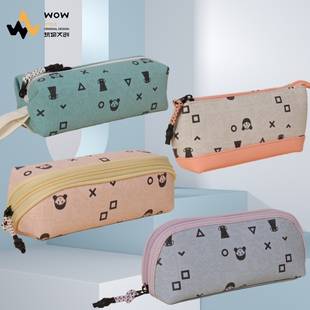 玩物文创夜光笔袋ins风高颜值多层大容量学生文具盒小众简约新款