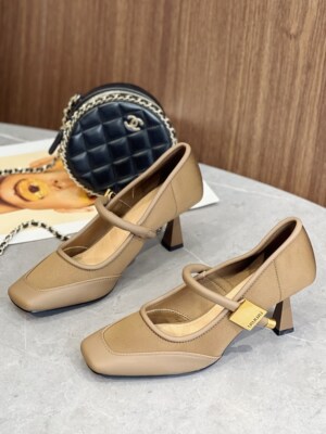 单鞋浅口一字带小众拼接