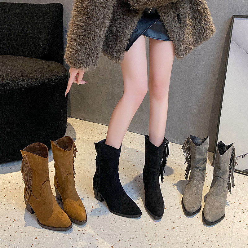 2025冬季新款高跟瘦瘦靴