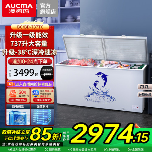 澳柯玛BC/BD-737TC商用大冰柜卧式冷柜冷藏冷冻大空间旗舰店2026