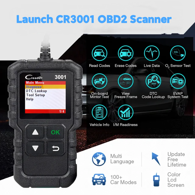 LAUNCH X431 Creader CR3001 OBD2汽车全功能读码卡 终身免费更新