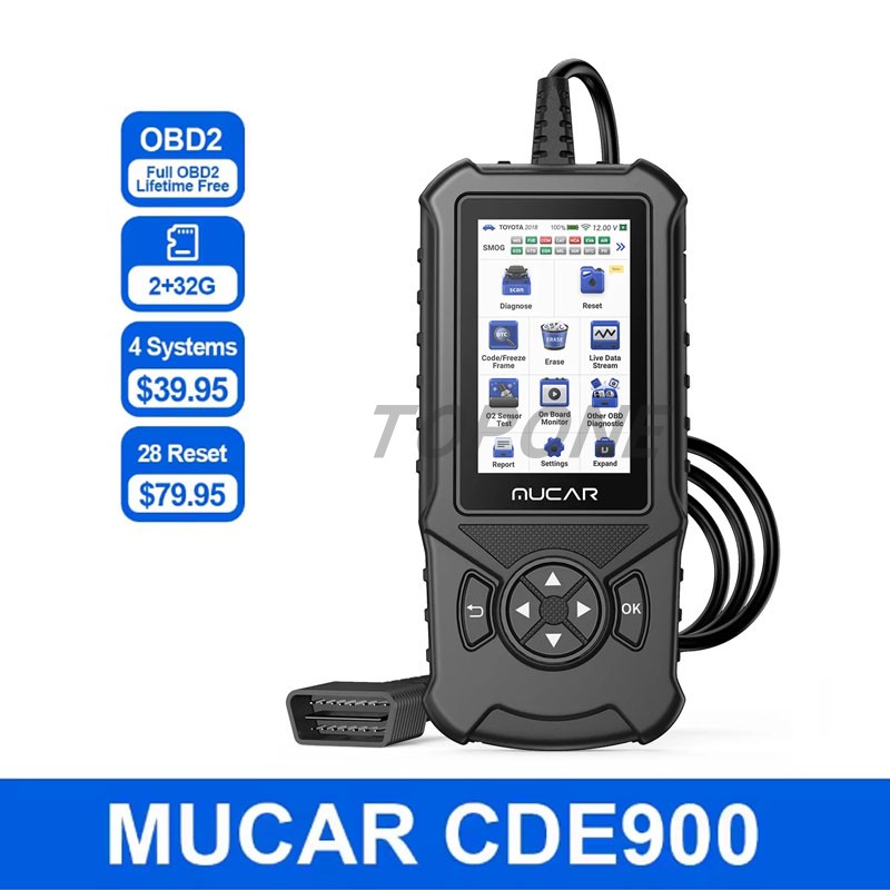 海外版 MUCAR CDE900 PRO Auto OBD2 Diagnostic Scanner ABS TCM
