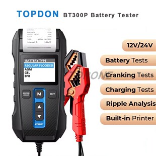 跨境批发TOPDON BT300P Car Battery Tester with Printer