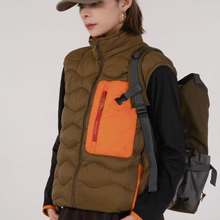 MINSANJIN闽三金多巴胺户外徒步立领保暖插色棉服马甲CZ 579SS