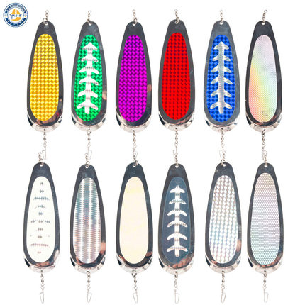 7"188mm柳叶型船钓潜水板三文鱼闪光器鲑鱼钓鱼饵拖钓钓鱼闪光勺