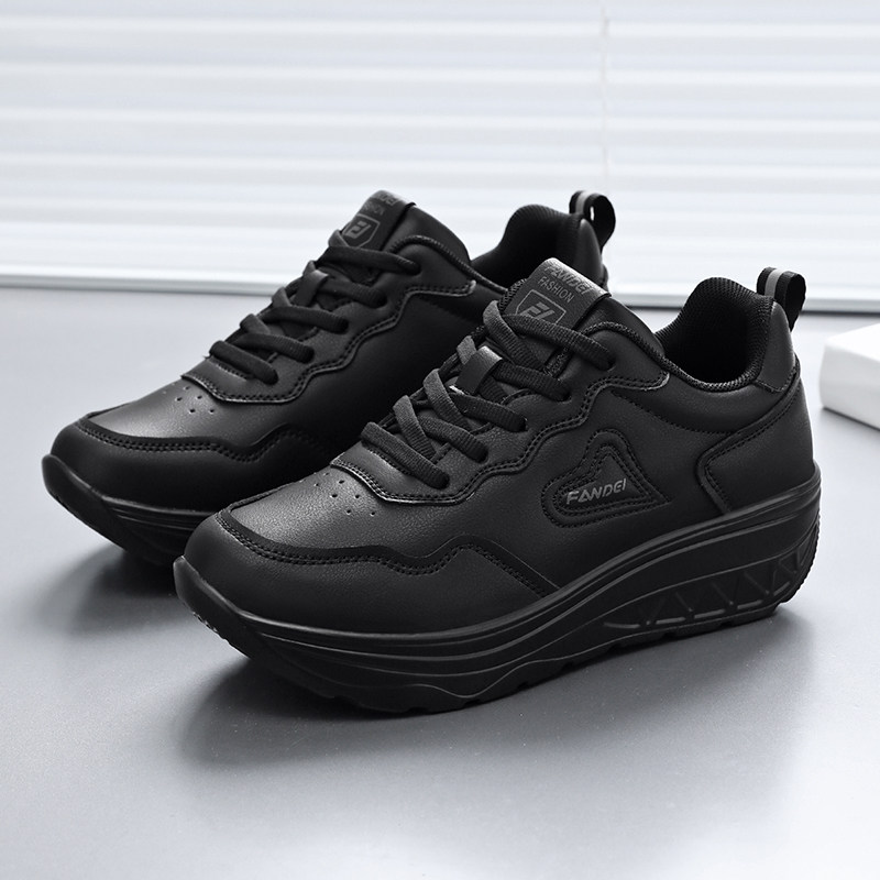 凡得正品春秋款增高5厘米厚底休闲运动鞋皮面防水旅游摇摇女单鞋,女鞋,松糕（摇摇）鞋,淘宝优惠券,粉丝福利购,淘宝优惠卷