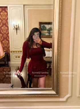 玛格丽特 法式复古胖mm大码蛋糕裙摆缩褶微胖连衣裙G551/G554