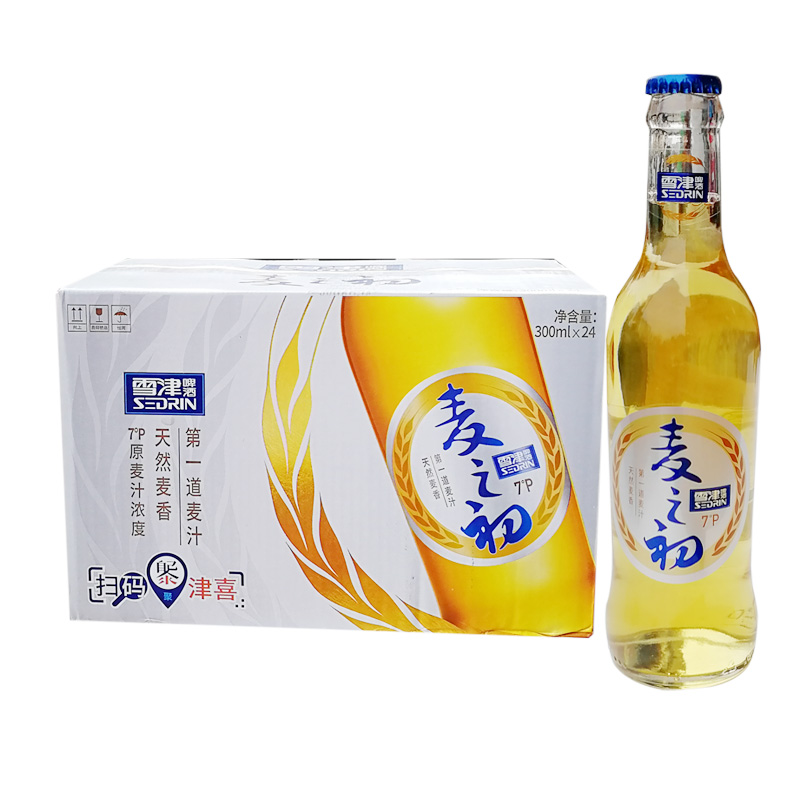 百威英博雪津啤酒雪津麦之初 300ml*24瓶麦汁浓度7度酒精度3.1度