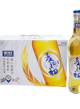 百威英博雪津啤酒雪津麦之初 300ML*24瓶麦汁浓度7度酒精度3.1度