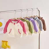 儿童连帽外套春秋男女宝宝韩版 拉链外出服 卫衣婴儿卡通棉开衫