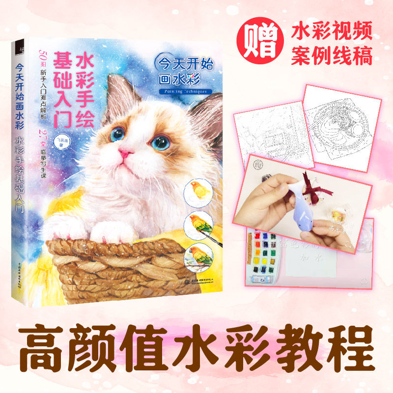 开始画水彩 水彩手绘基础入门 飞乐鸟 解决50个新手痛点 清新唯美案例
