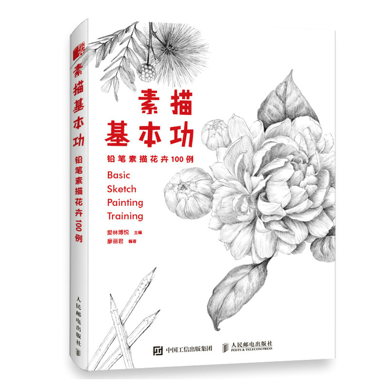 铅笔素描花卉100例 花卉素描书零基础画画入门自学教程手绘花卉线稿