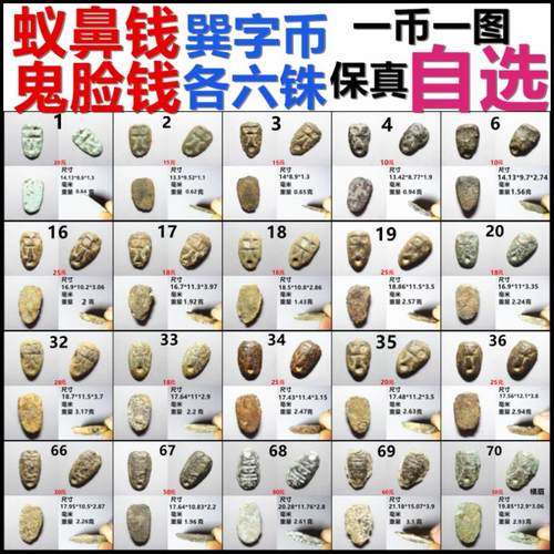 鬼脸钱蚁鼻钱楚国铜贝币摆件